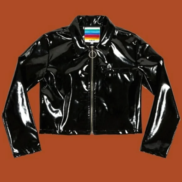UNIF Cropped Vinyl Jacket - Picture 3 of 7